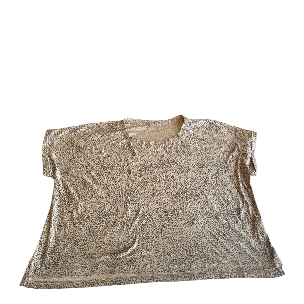 Beyond Yoga Beige Leopard Print Pajama Top
